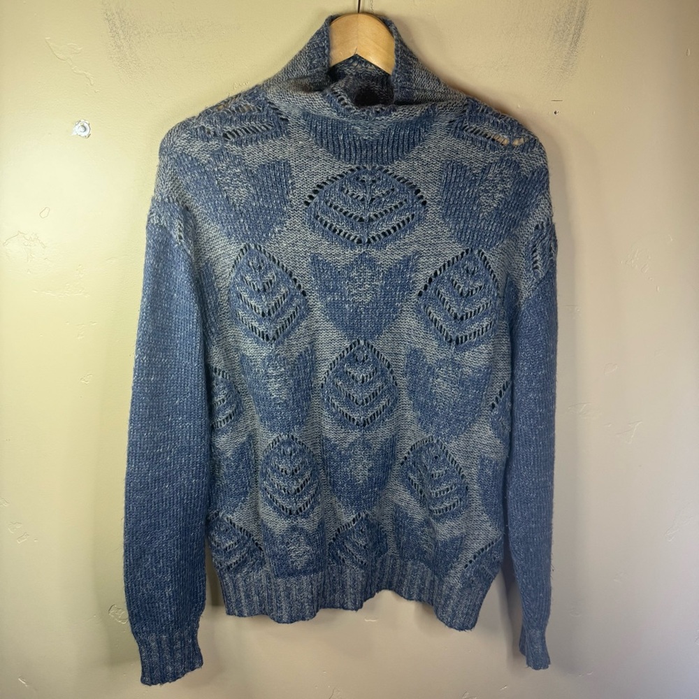 Anthropologie Hansel From Basel Stitched Foliage Turtleneck sweater Size Small‎
